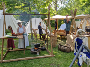 Lagerleben auf einem Mittelaltermarkt